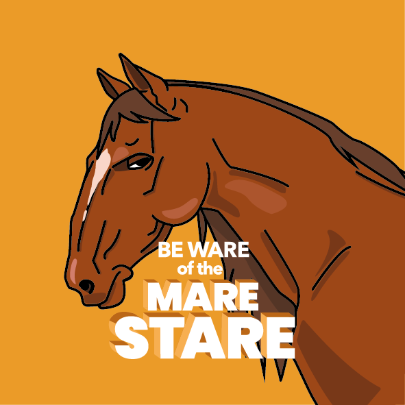 Be ware of the mare stare Fridge Magnet